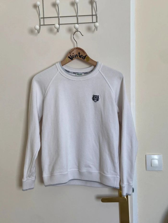 Sweat col rond blanc kenzo