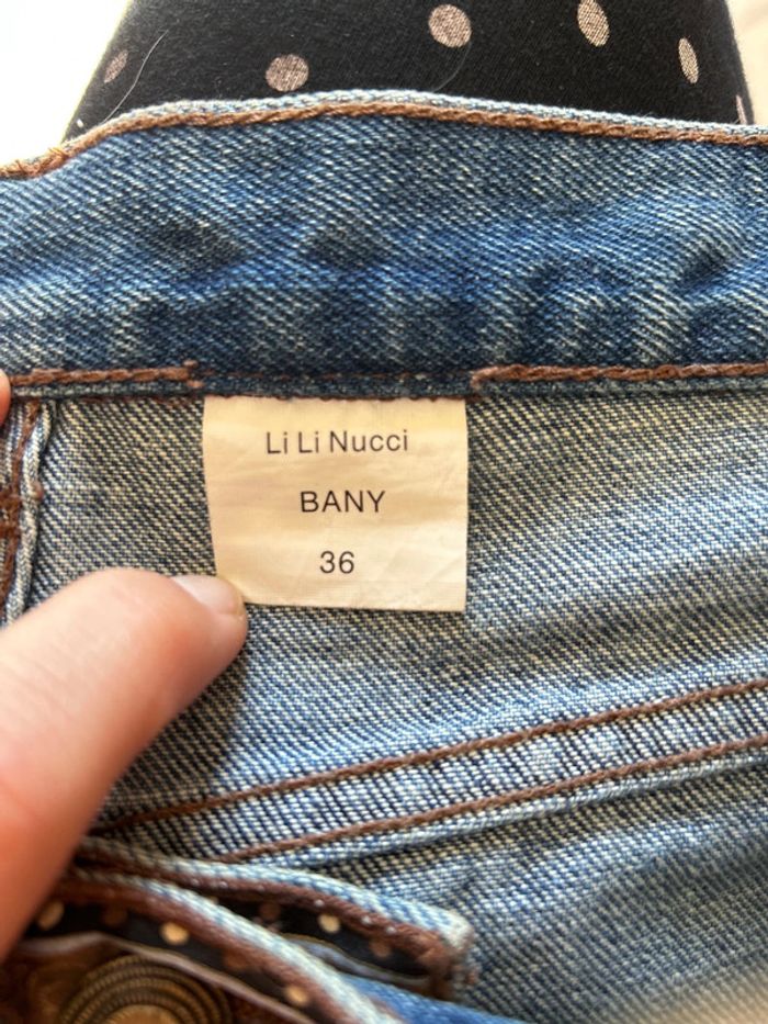 🤎🌿Jean court vintage folk hippie boho 70´s style floral paisley cropped jeans🌿🤎 - photo numéro 16