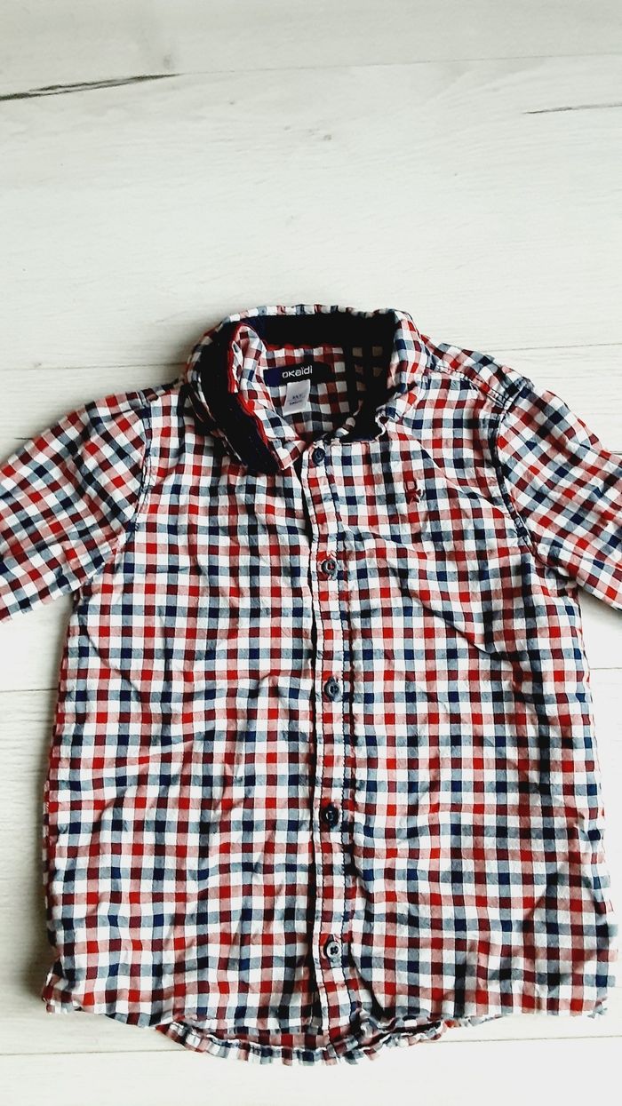 Vêtement garçon chemise manches longues à carreaux Okaïdi 4 ans - photo numéro 2