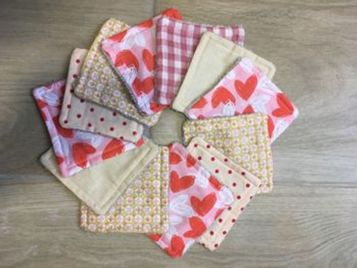 12 lingettes / carrés réutilisables