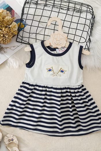 Robe marinière vintage année 90 bébé fille 6 mois - Choubichou