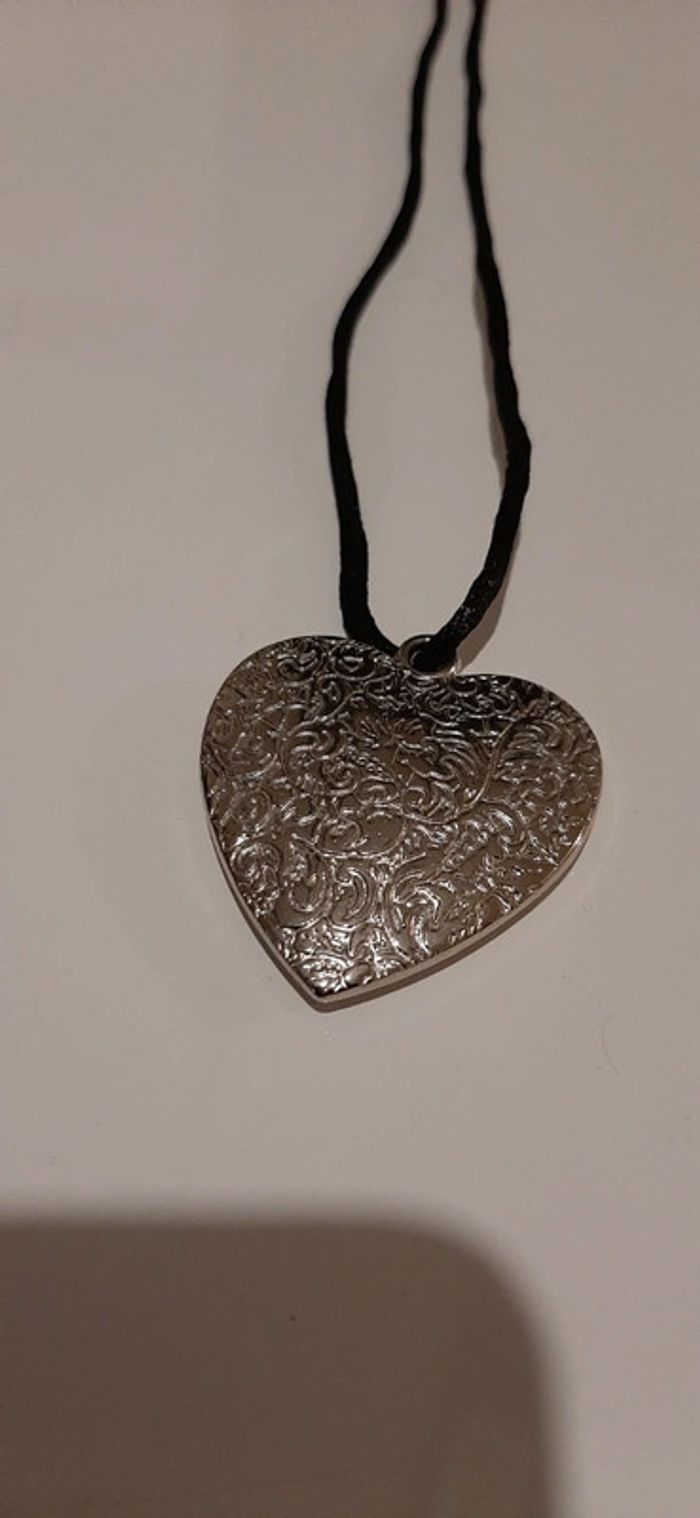 Pendentif coeur argenté femme - photo numéro 7