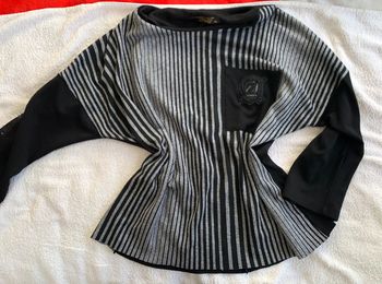 Pull large / manche longue à rayures vintage style Y2k