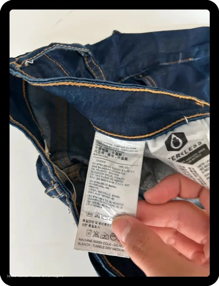 Jean Levi's Femme Marine | 721 High Rise Skinny | Taille W30 L30 FR40 | Très Bon État | BP62 - photo numéro 5