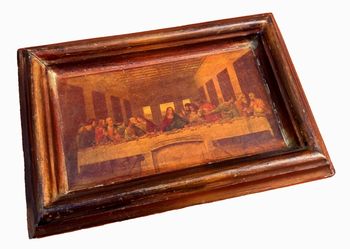 Ancien cadre religieux Chromo La Cène