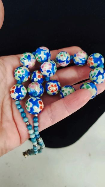 Collier en céramique vintage