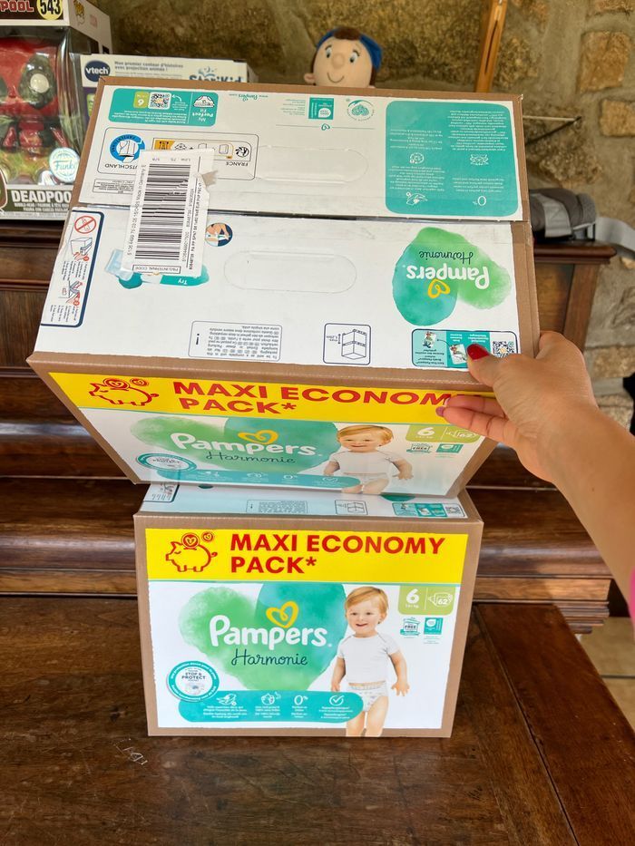 124 couches Pampers Harmonie taille 6 (2 cartons de 62 couches) 🌿 - photo numéro 3