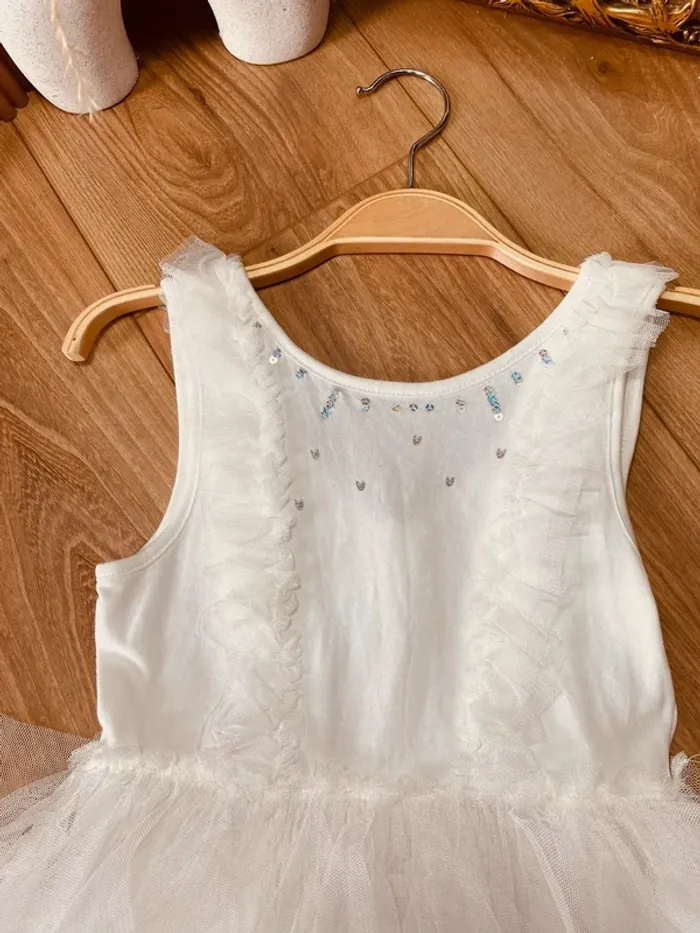 Taille 4 ans Robe longue cérémonie fille Orchestra blanche argenté * tulle * 🌼 - photo numéro 2