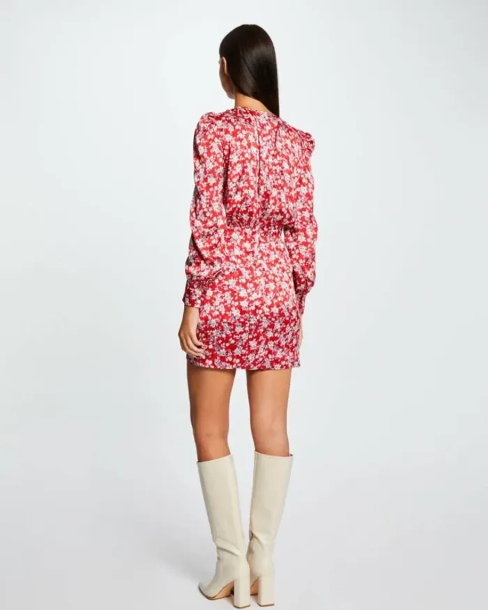 Robe drapée rouge multicolore, taille 36, Morgan - photo numéro 6