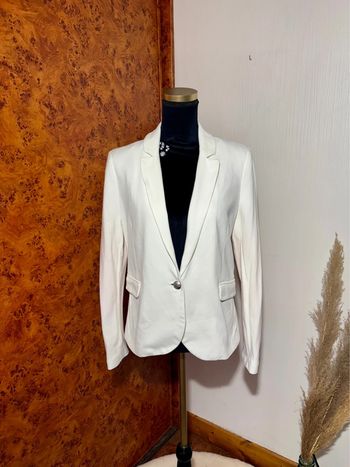 Blazer blanc Camaïeu - Taille 40 - Élégance et minimalisme