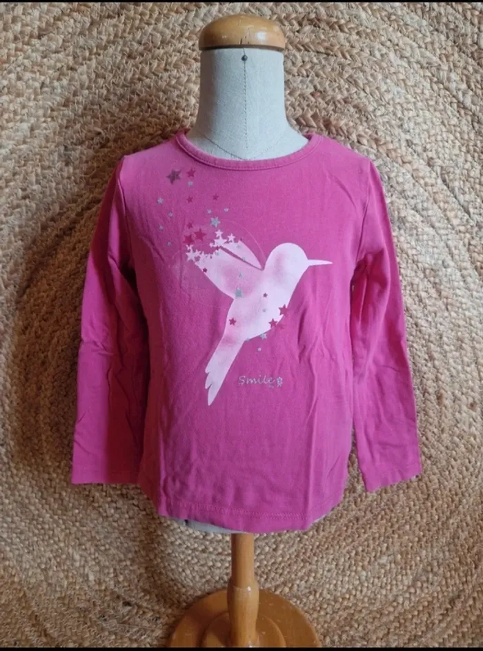 Lot de 3 hauts à manches longues rose fille okaïdi et sergent major 3 ans 98cm - photo numéro 7