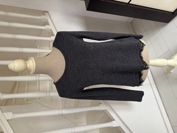Pull Gémo gris et dentelle noire