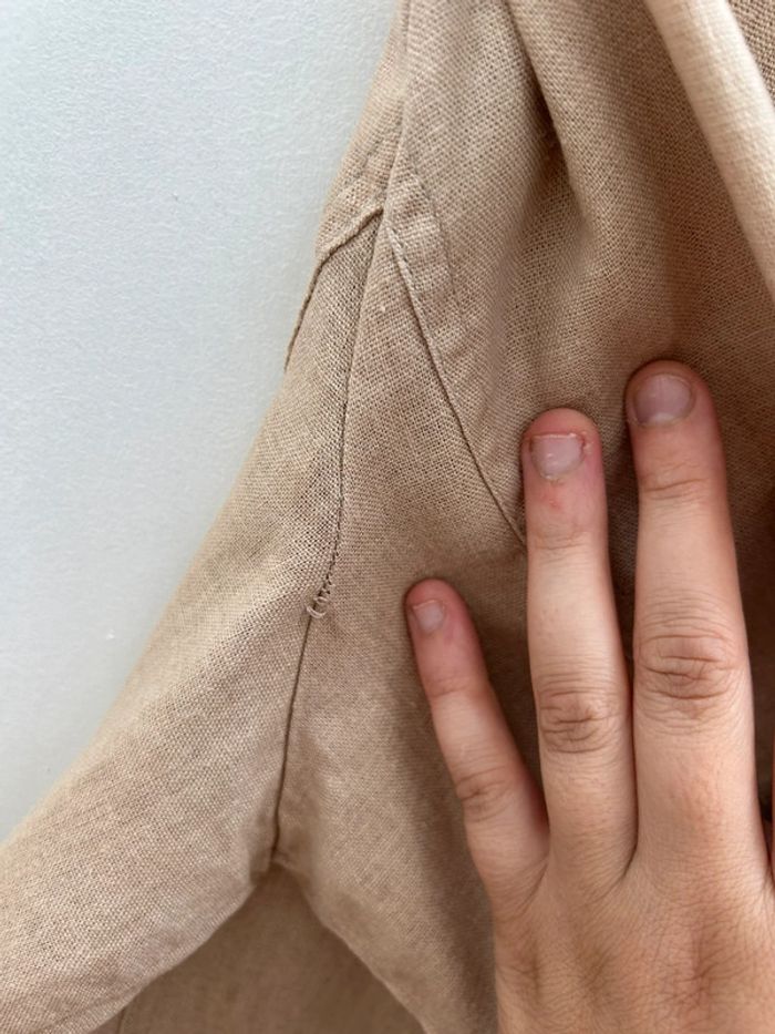 Veste en lin et coton style Safari - été beige marron taille 46/48 - photo numéro 5