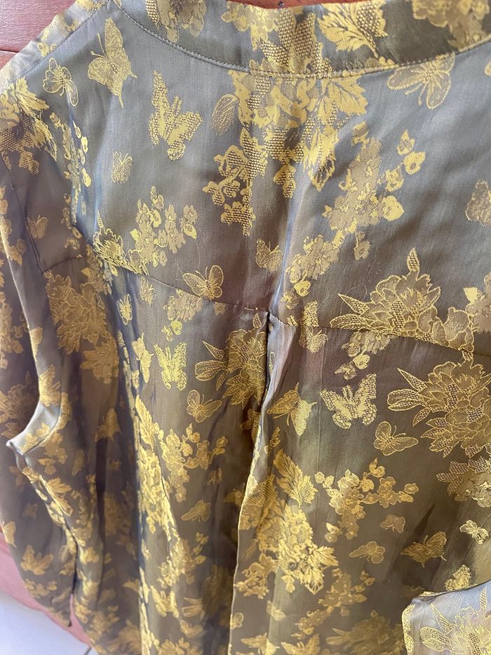 Chemise traditionnelle vert jaune, col Mao , manches longues - photo numéro 6