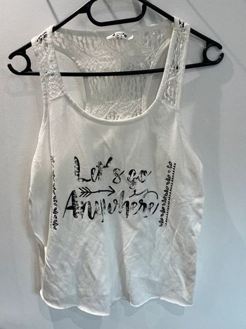 Débardeur blanc Jennyfer détail dentelle