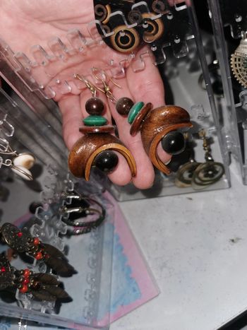 Boucles d'oreilles bois