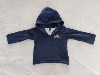 T shirt à capuche bleu ML 18 mois
