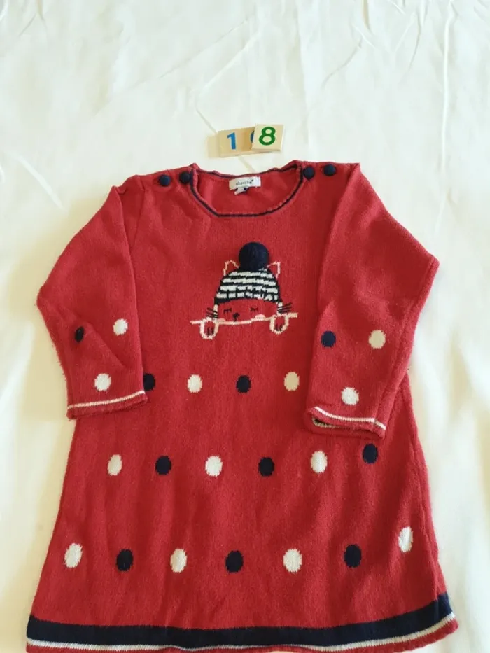 Robe laine rouge 18 mois Absorba - photo numéro 3