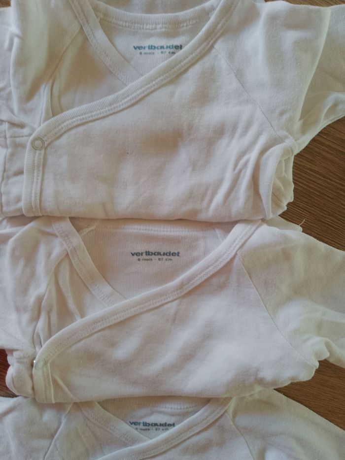 Lot de 3 bodies manches longues Vertbaudet 6 mois - photo numéro 4