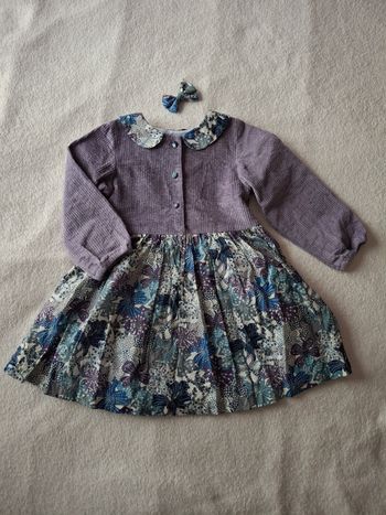 Robe liberty bi matière + pince 3 ans
