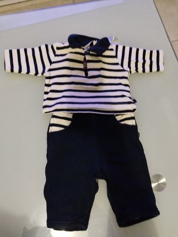Ensemble bébé marinière - 3 mois