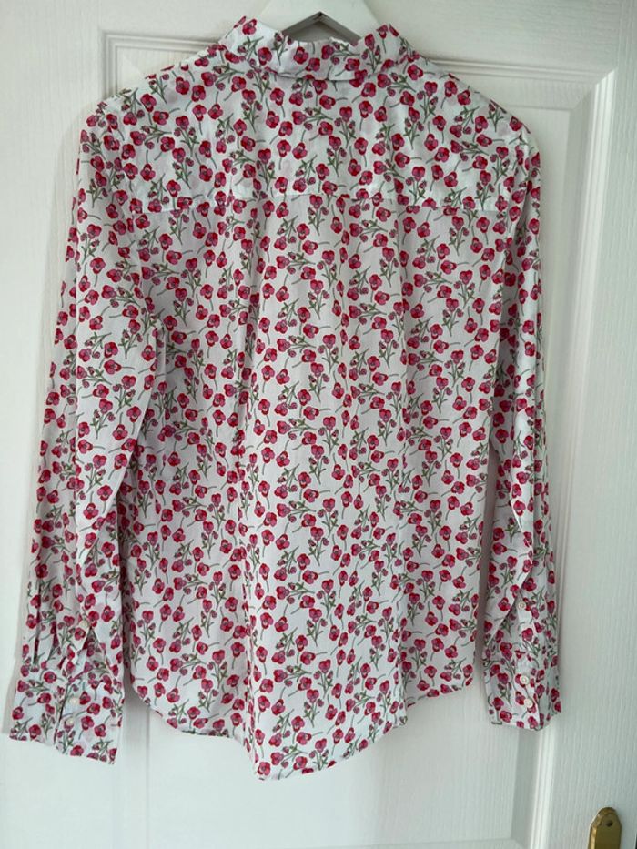 Chemisier JCrew x Liberty blanc fleurs roses taille 40 - photo numéro 2