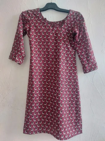 Robe/Tunique mprimée bordeaux