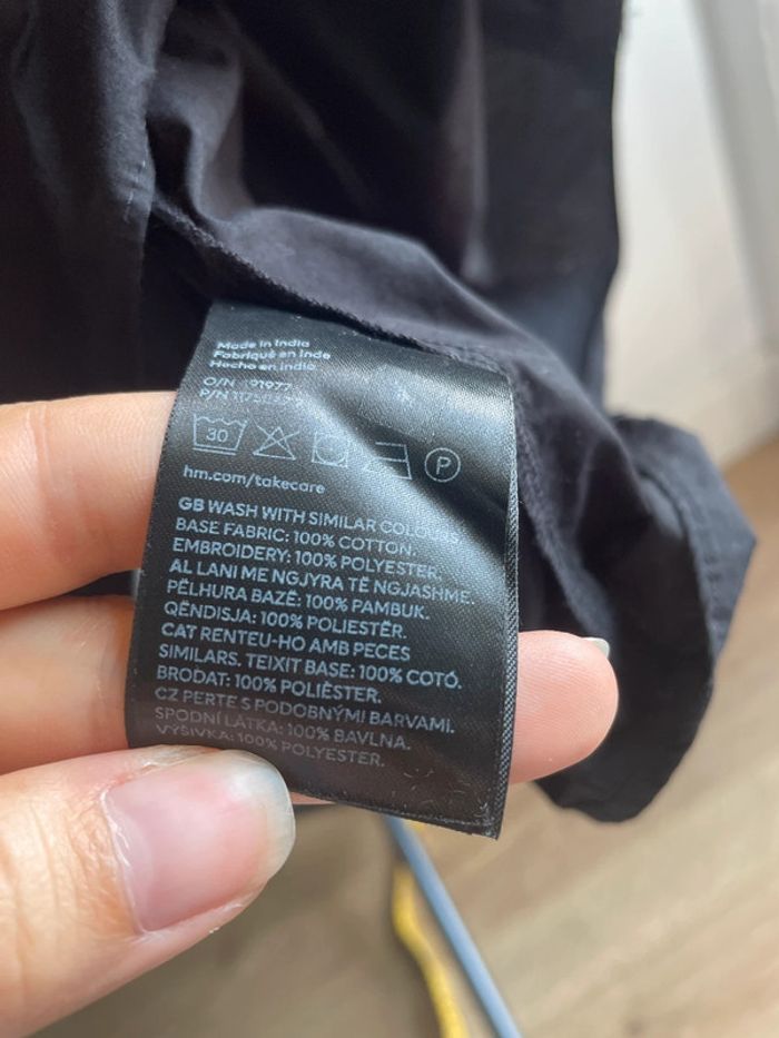 Robe noire coton broderie H&M - photo numéro 8