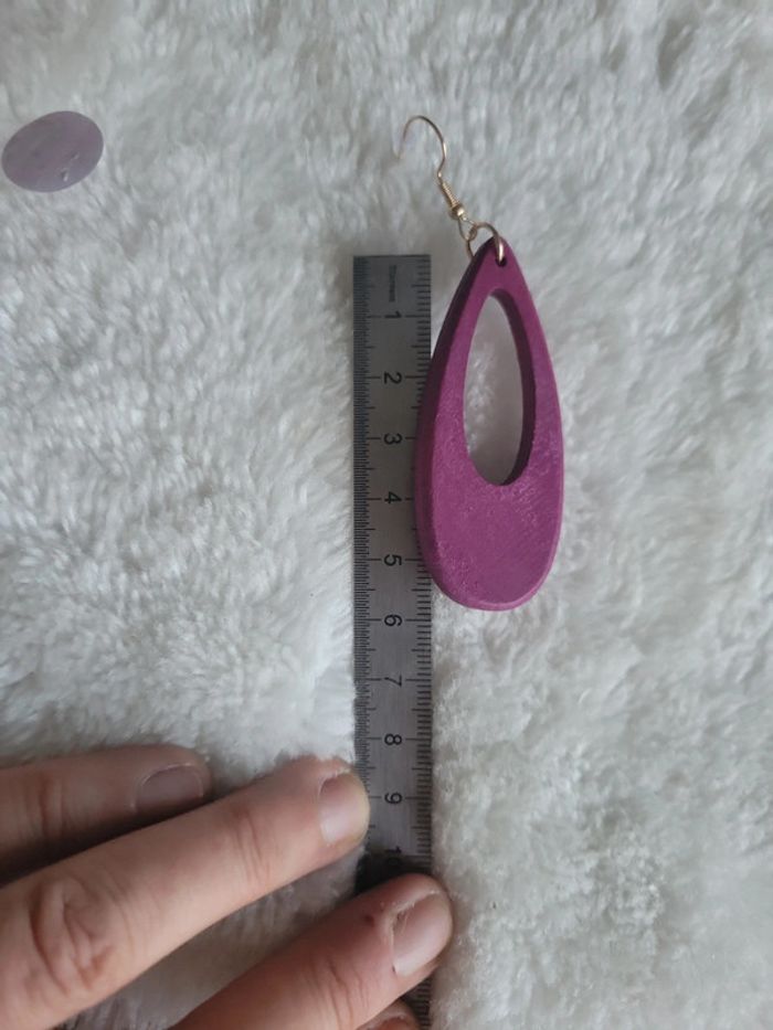 Clips goutte violette en bois - photo numéro 7