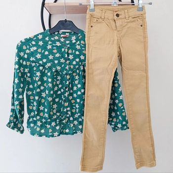 6 ans ensemble tape a l'oeil blouse et pantalon slim
