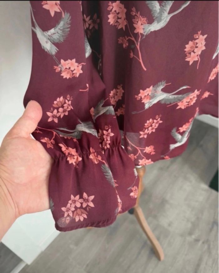 Blouse bordeaux à motifs Primark 40 ou L - photo numéro 2