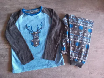 Pyjama polaire garçon Rebel 9-10 ans.