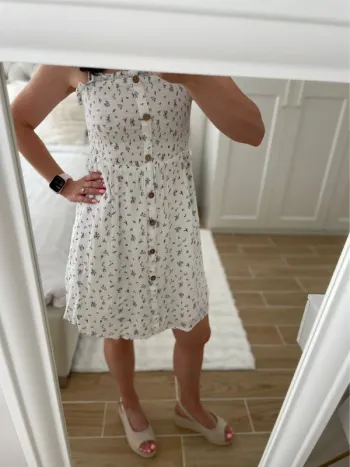 Robe fleuri blanc / bleu 36