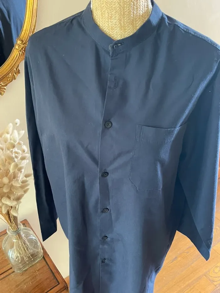 Chemise à Manches Longues - Couleur Bleu Marine - Taille M - photo numéro 9