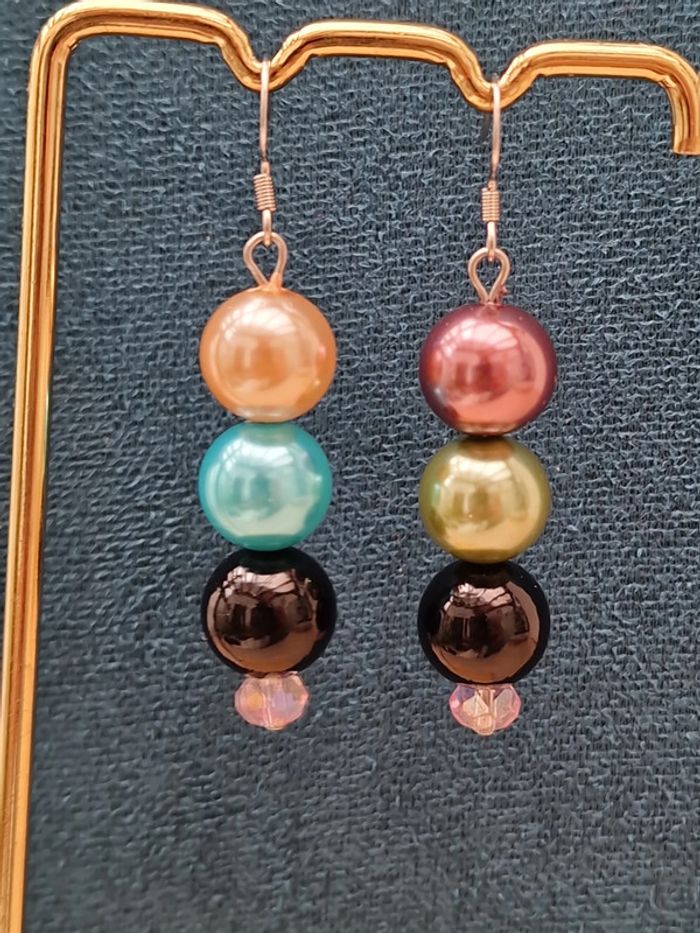 Parure Bijoux Acier Grosses Perles Multicolore - photo numéro 7