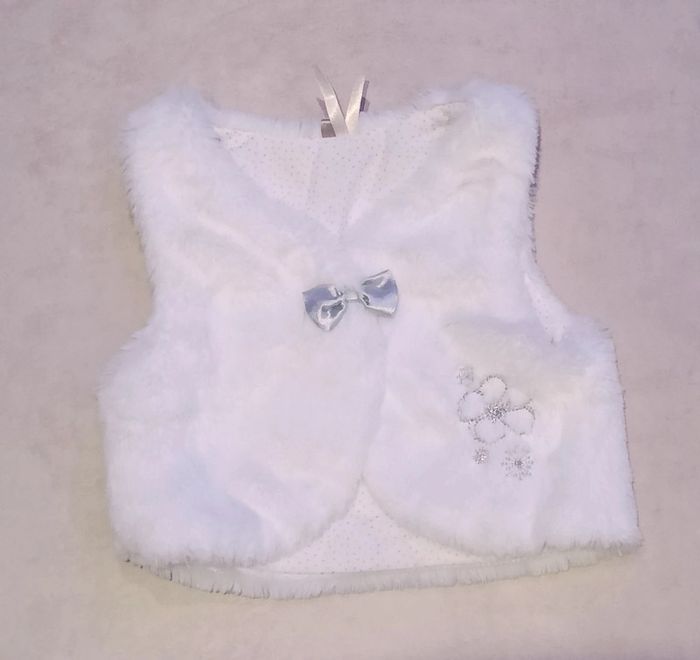 Gilet/veste sans manches tout doux fille - 12 mois