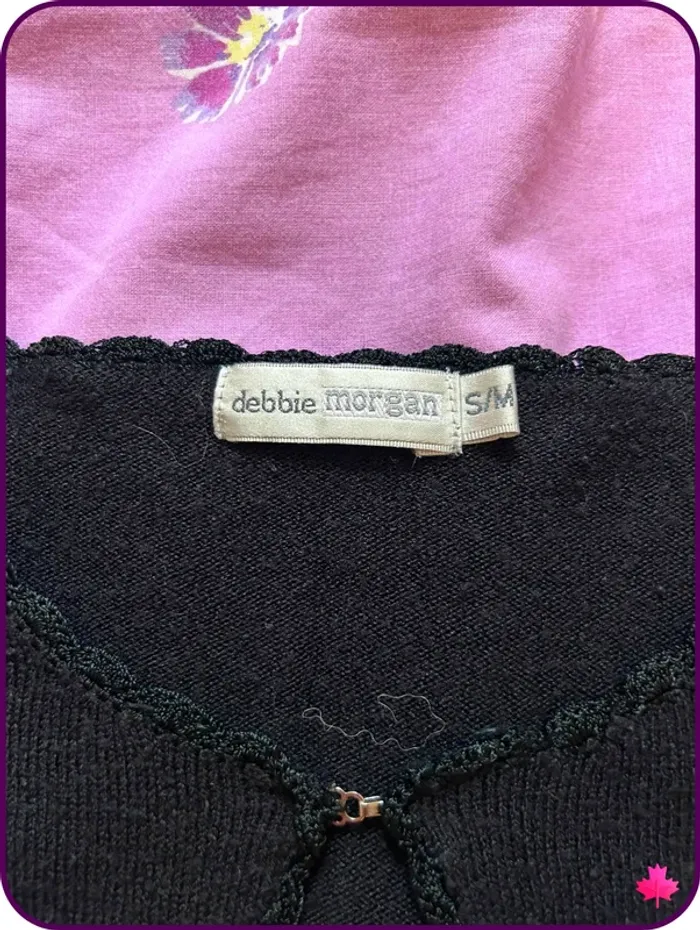 Joli pull noir Debbie Morgan avec col décoratif - Taille S/M - photo numéro 4