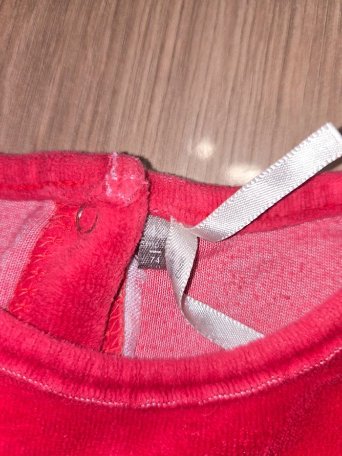 Joli pyjamas / grenouillère en velours fille 12 mois - photo numéro 5