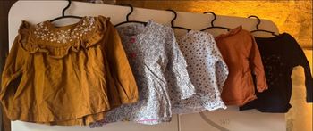 Lot 5 t-shirts manches longues - 12 mois