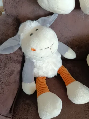 Peluche doudou mouton orange