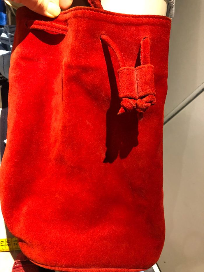 Sac rouge baluchon cuir - photo numéro 11