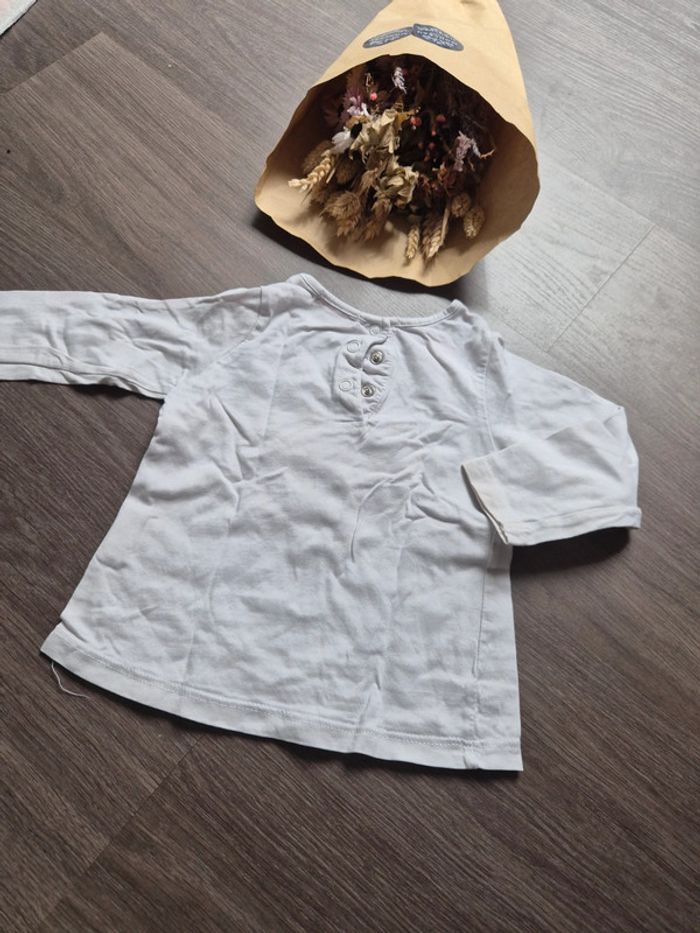 Beau t-shirt manches longues DPAM 12 mois - photo numéro 3