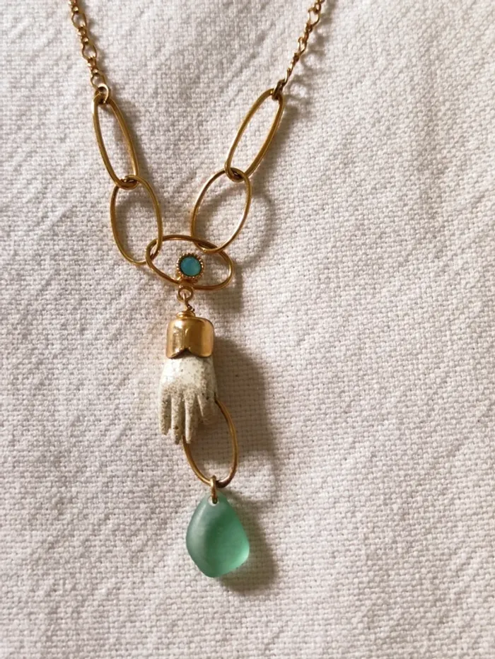 🙏 collier namaste🌿 Main en jaspe paysagé 💚 - photo numéro 7