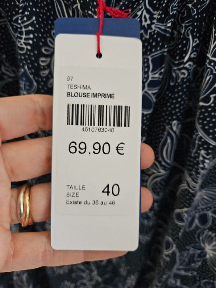 Chemise bleu foncé chiné Cyrillus T40 - photo numéro 3
