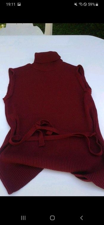 Top col roulé Bordeaux avec ceinture taille L