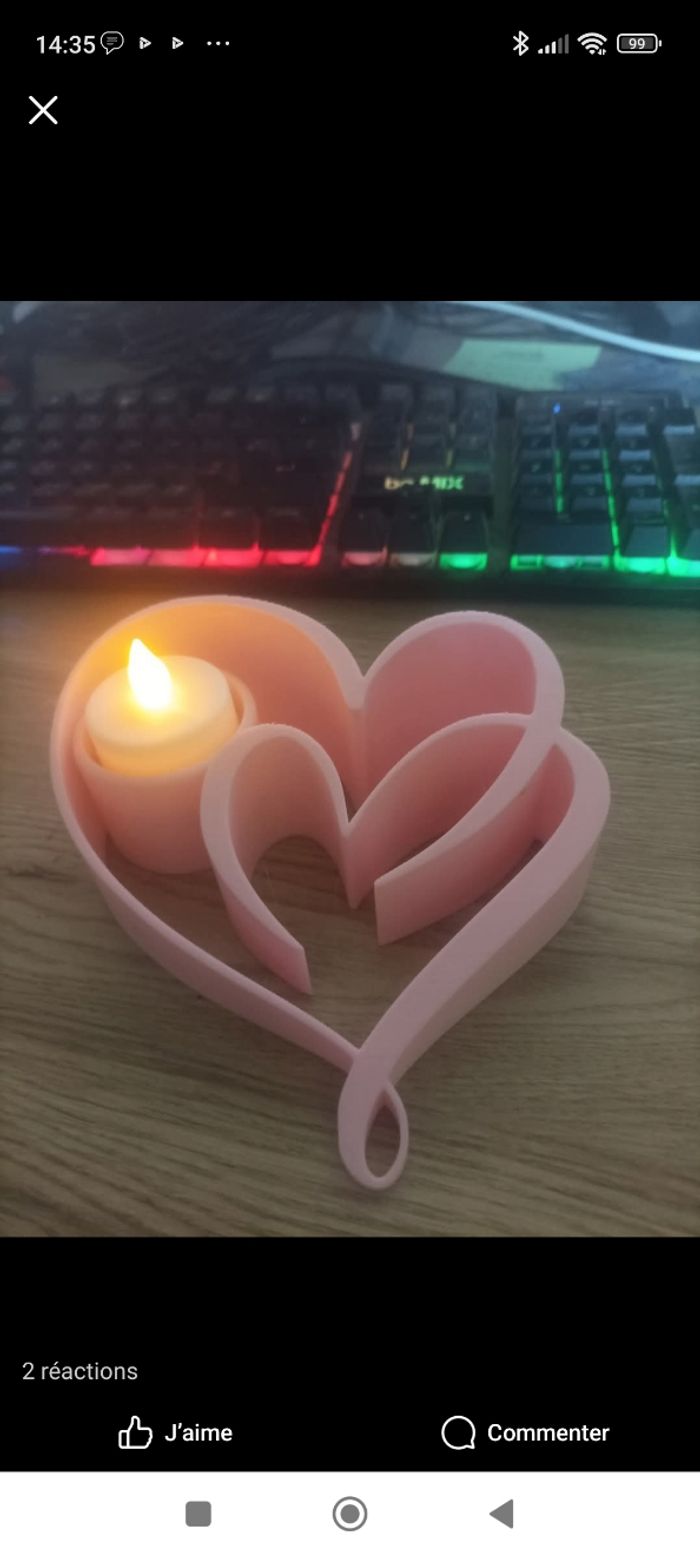 Bougeoir forme coeur