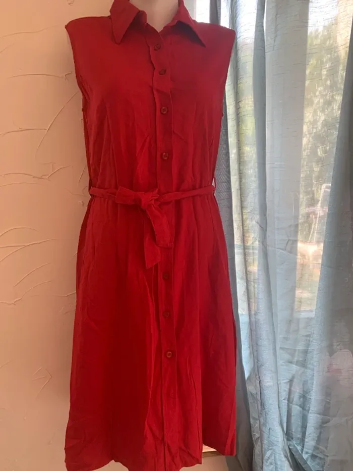 Robe Tavia  Lucci taille 44 longue rouge 55%lin