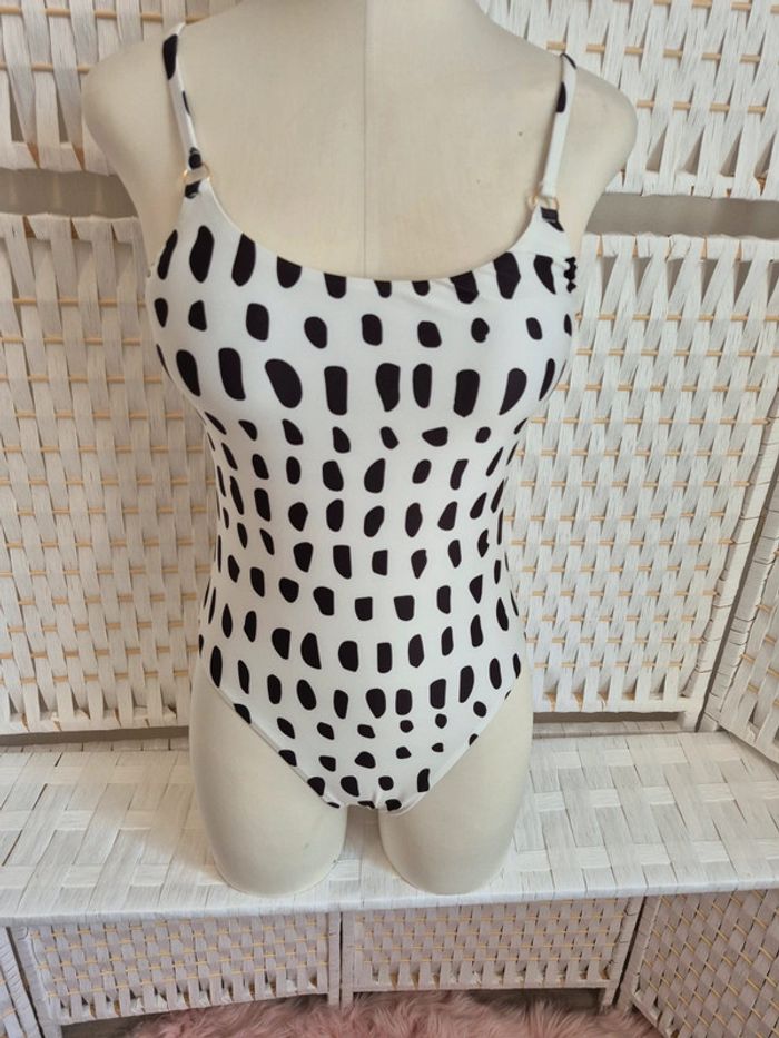 💕joli maillot de bain 1 pièce à pois look rétro chic benetton femme TS/ 36 💕 - photo numéro 3