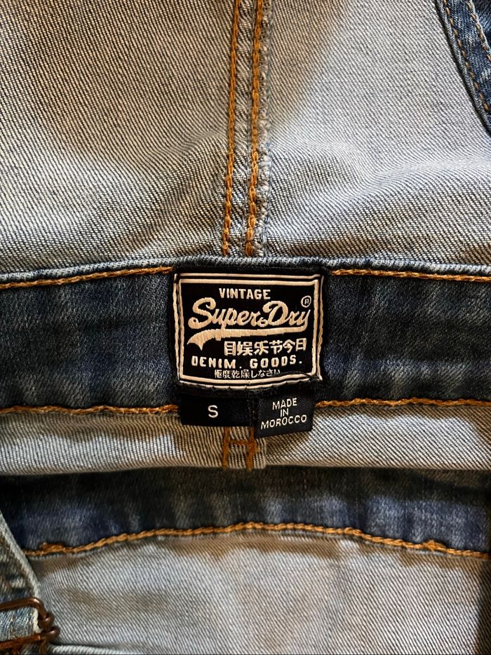 Salopette short Superdry femme denim bleu taille S (36) style décontracté - photo numéro 4