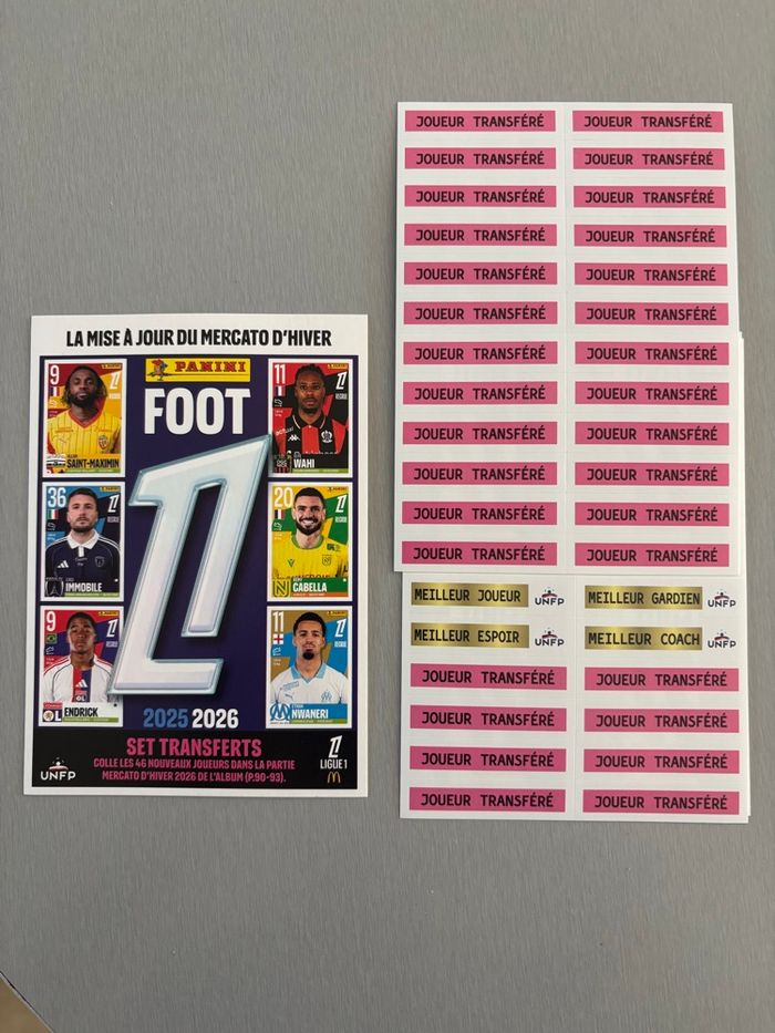 Vignettes Panini - Set Transferts Mercato 2025 2026 Panini Foot Ligue 1 - photo numéro 4